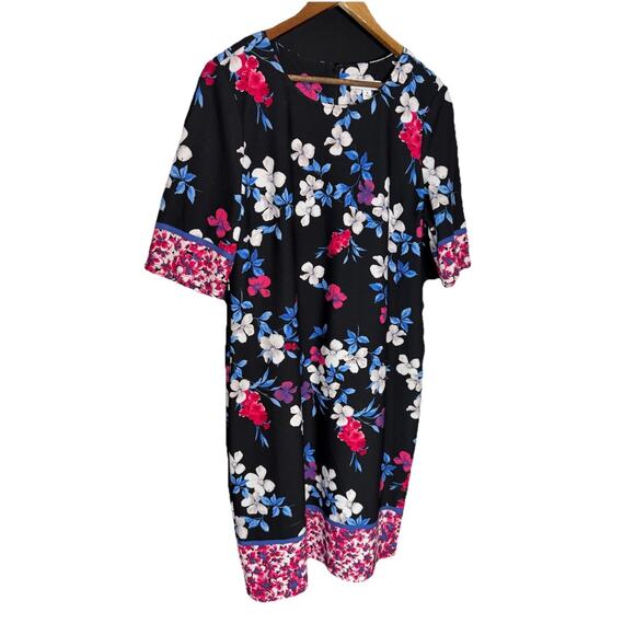 Nine West Plus Size 16 Dress Womens Floral Stretch Business Resort Beach Tropics - Picture 1 of 7